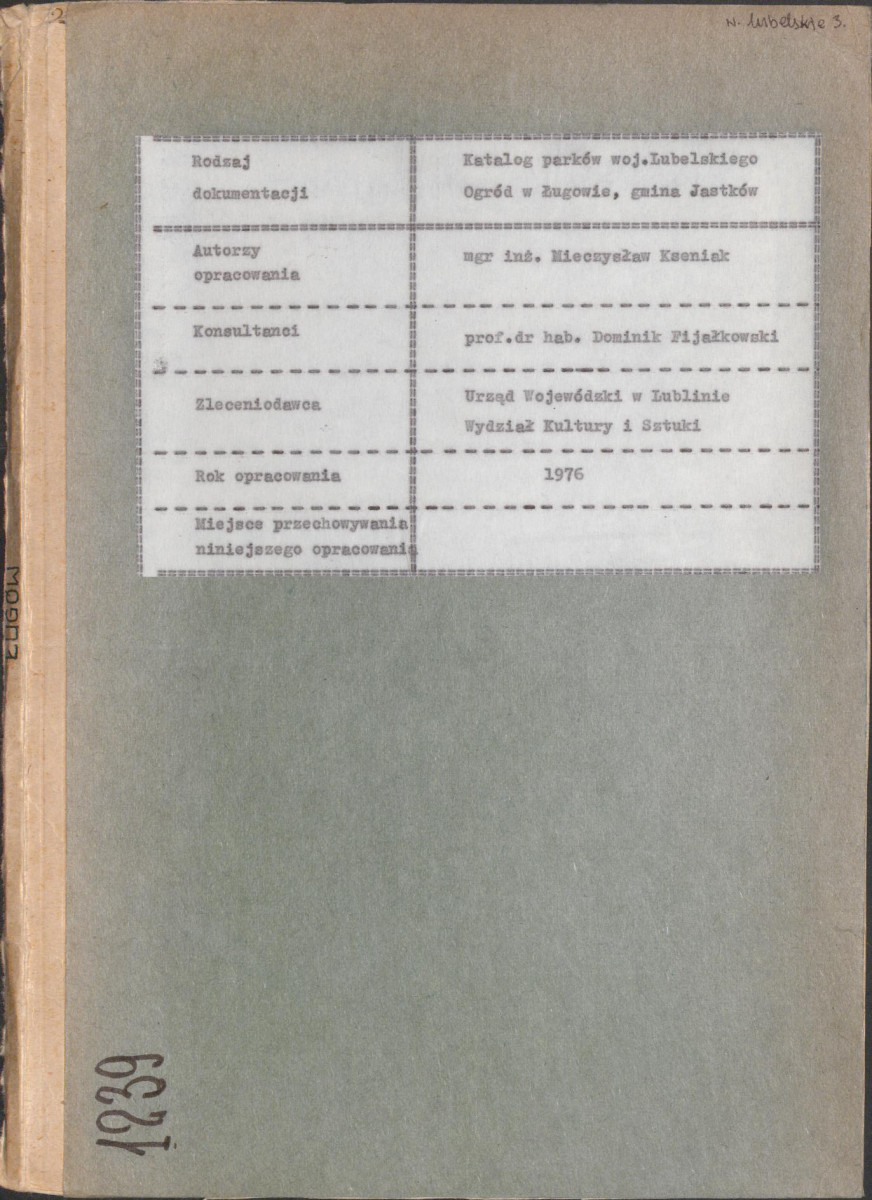 EP - Ewidencja parkowa, skan nr 1