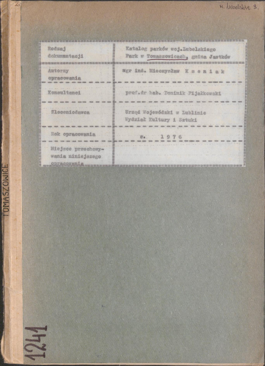 EP - Ewidencja parkowa, skan nr 1