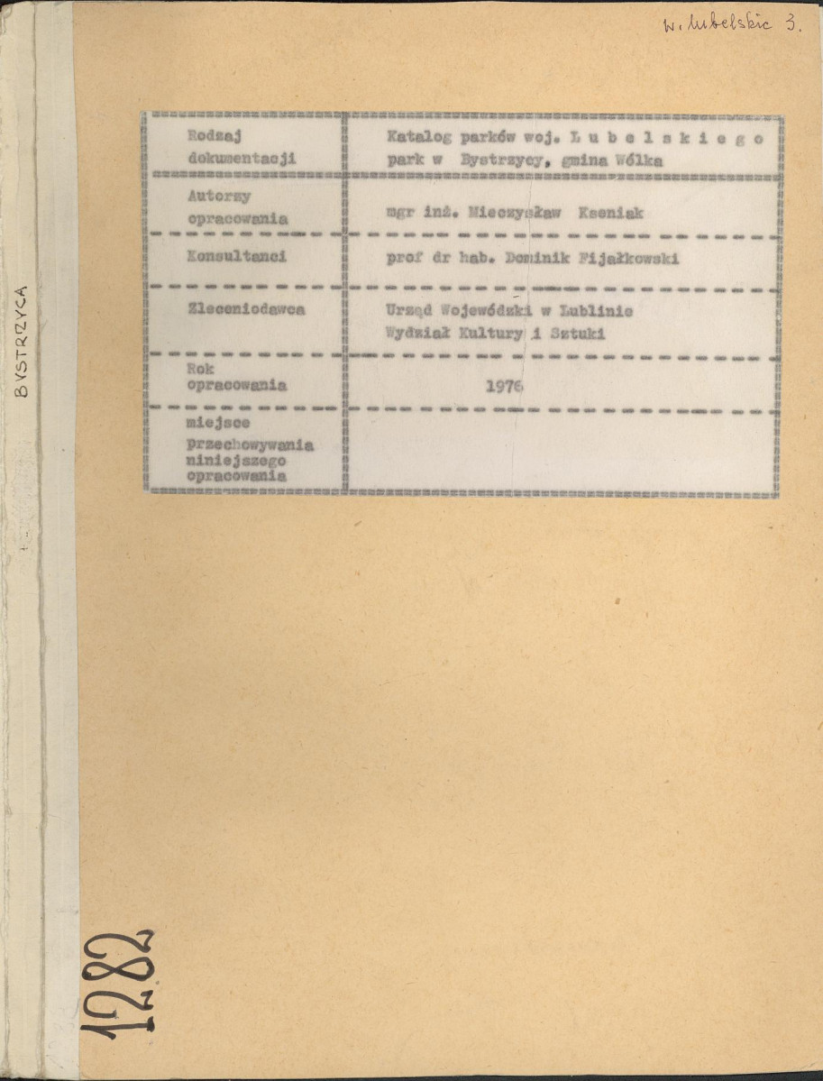 EP - Ewidencja parkowa, skan nr 1