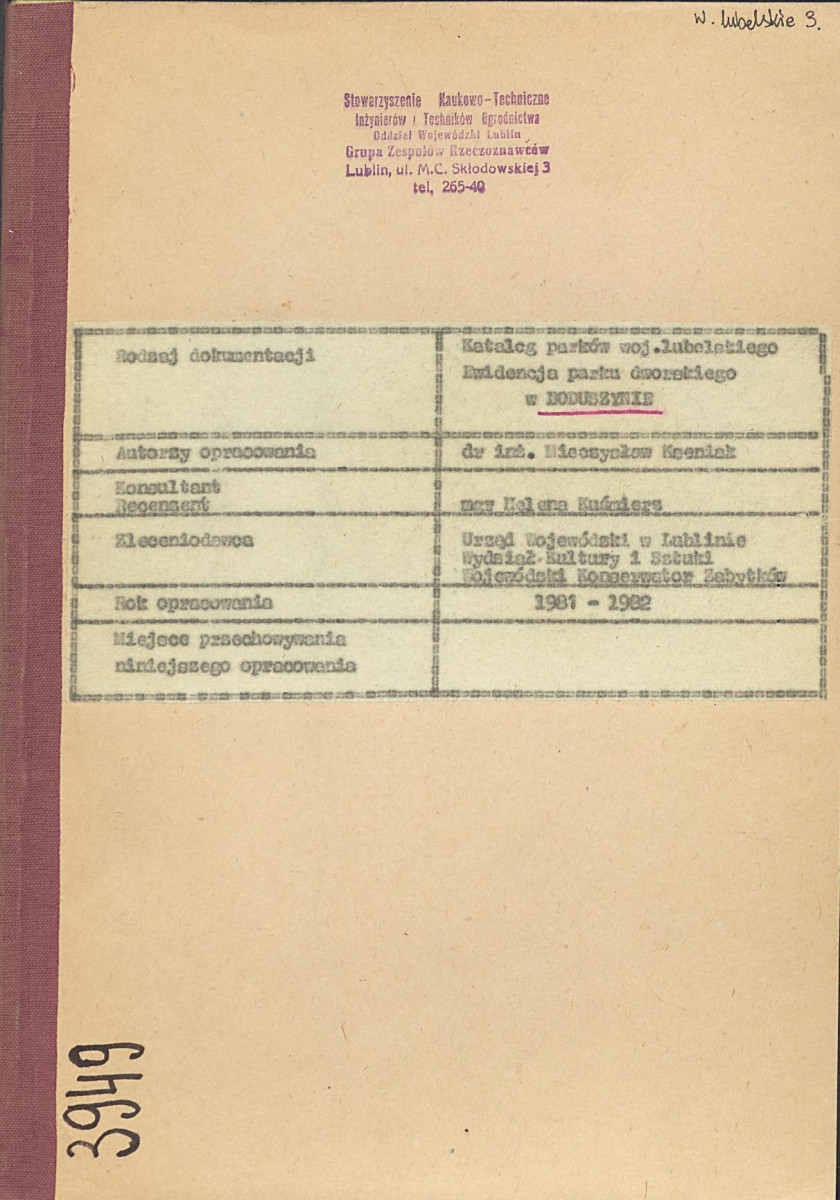 EP - Ewidencja parkowa, skan nr 1