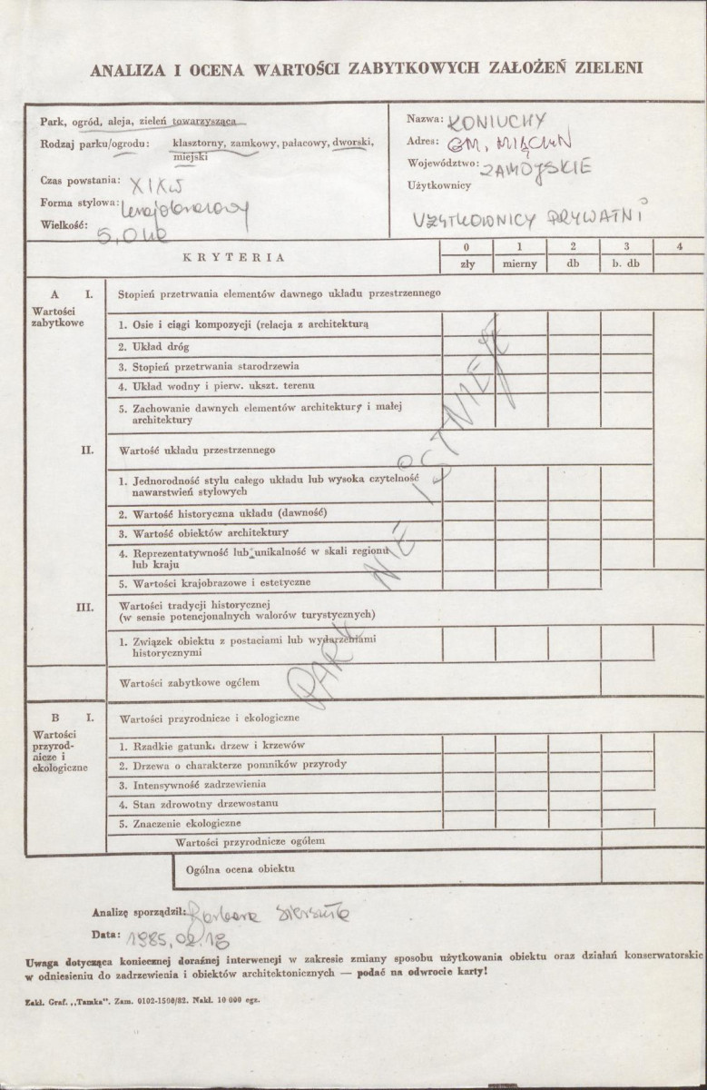 EP - Ewidencja parkowa, skan nr 3