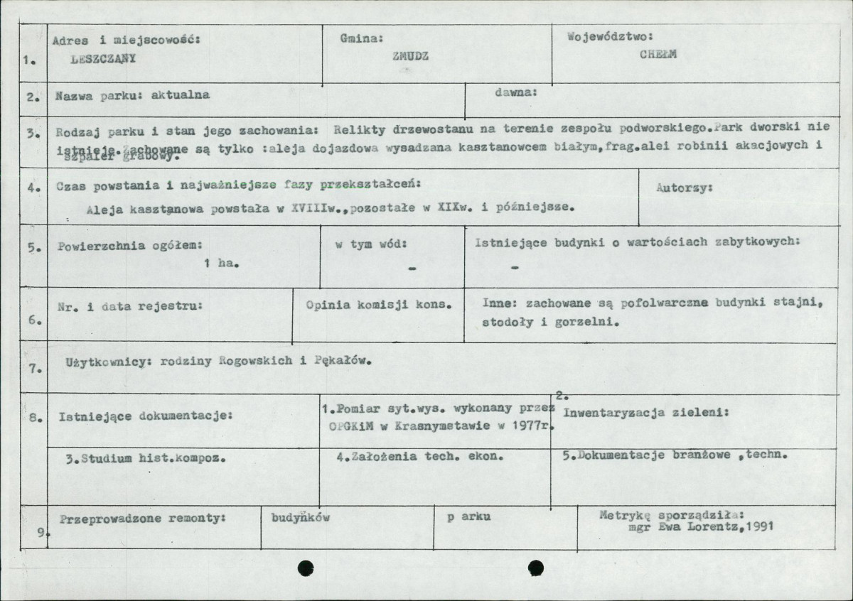 EP - Ewidencja parkowa, skan nr 6