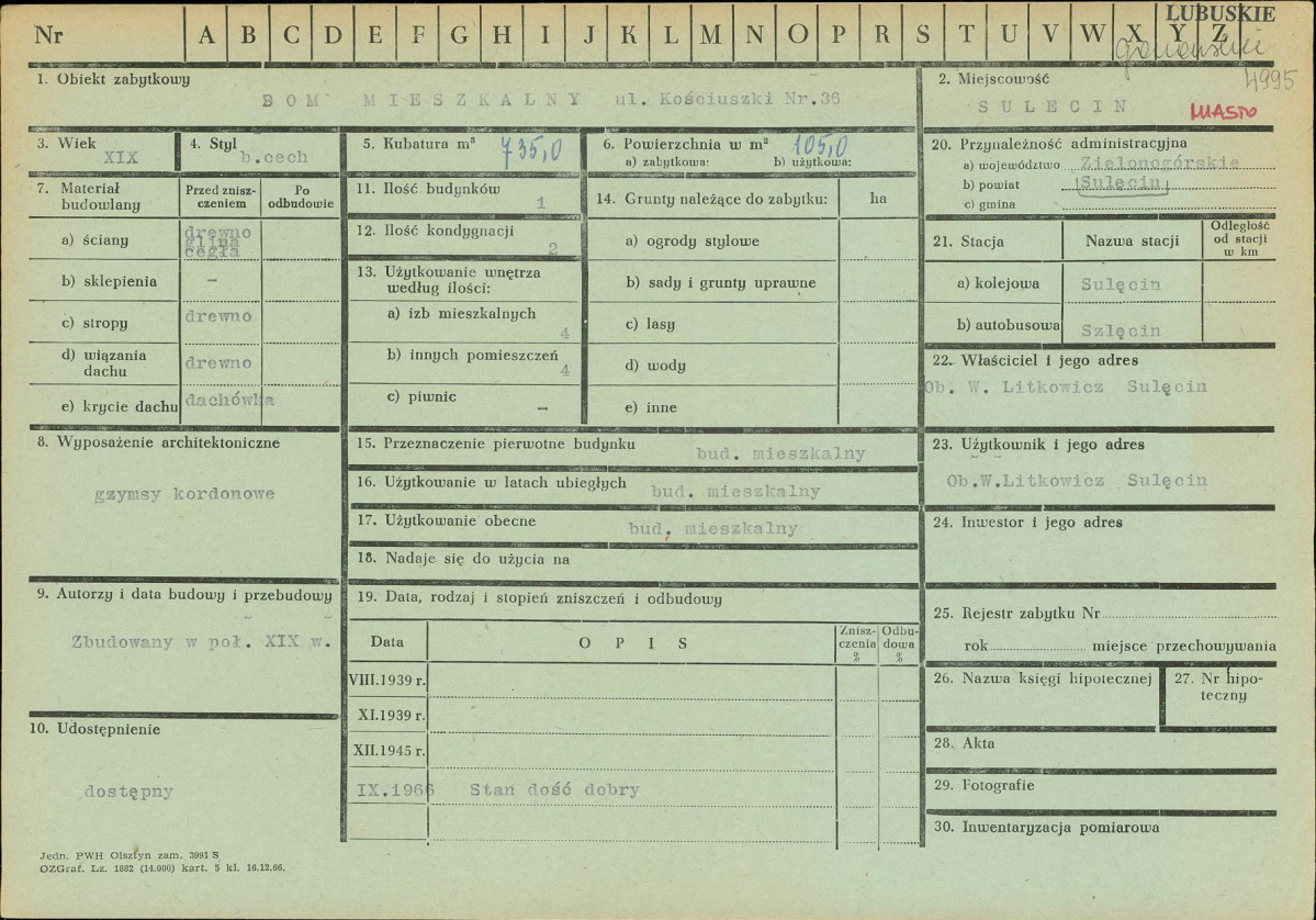 KZ - Karta zielona, skan nr 1