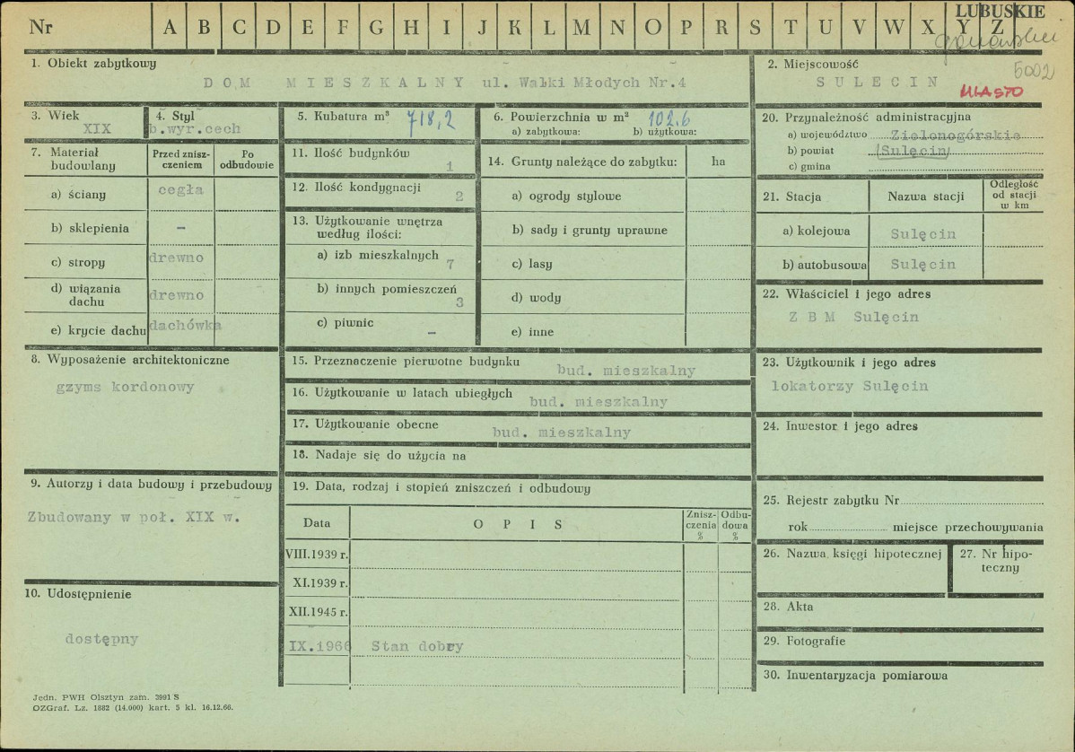 KZ - Karta zielona, skan nr 1