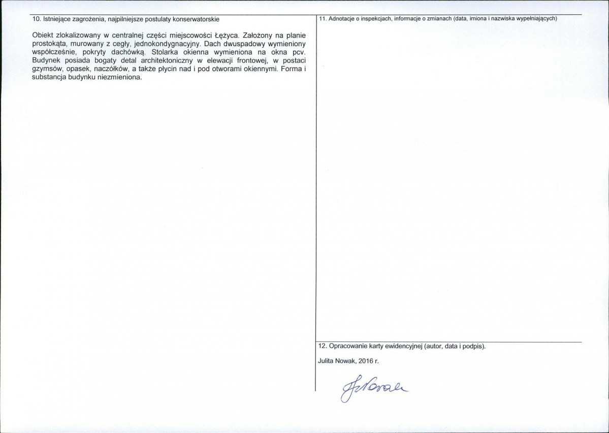 Karta obiektu niewpisanego do rejestru, skan nr 2