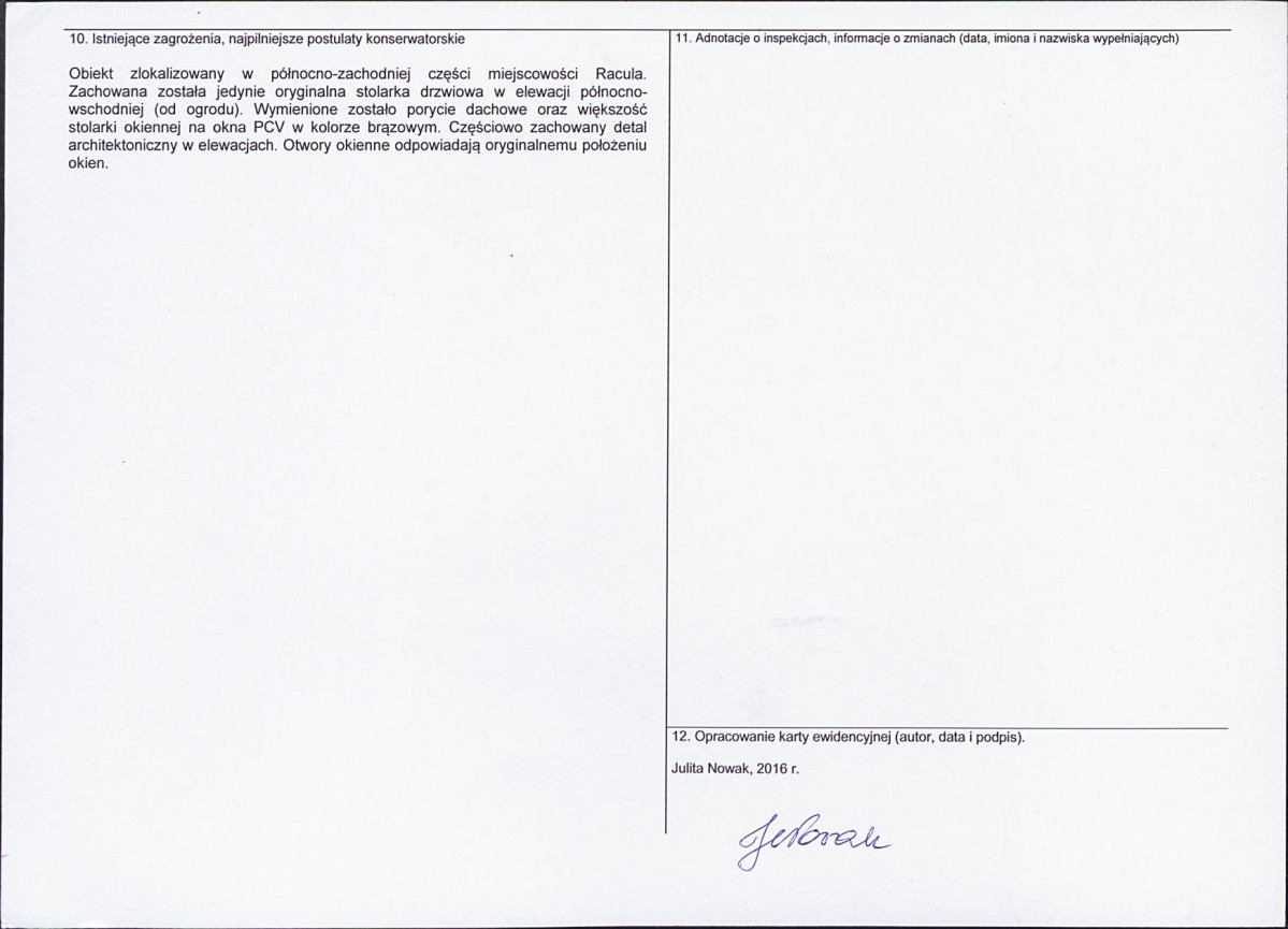 Karta obiektu niewpisanego do rejestru, skan nr 2