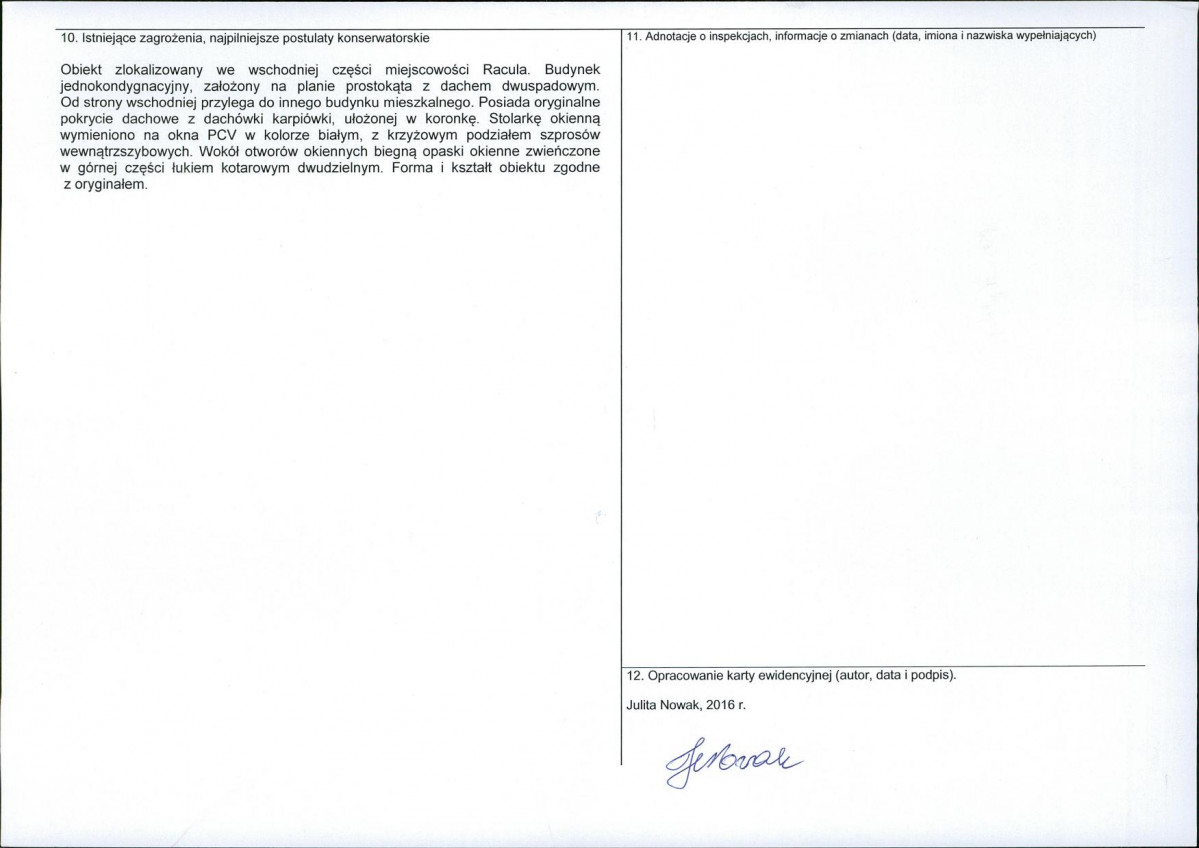 Karta obiektu niewpisanego do rejestru, skan nr 2