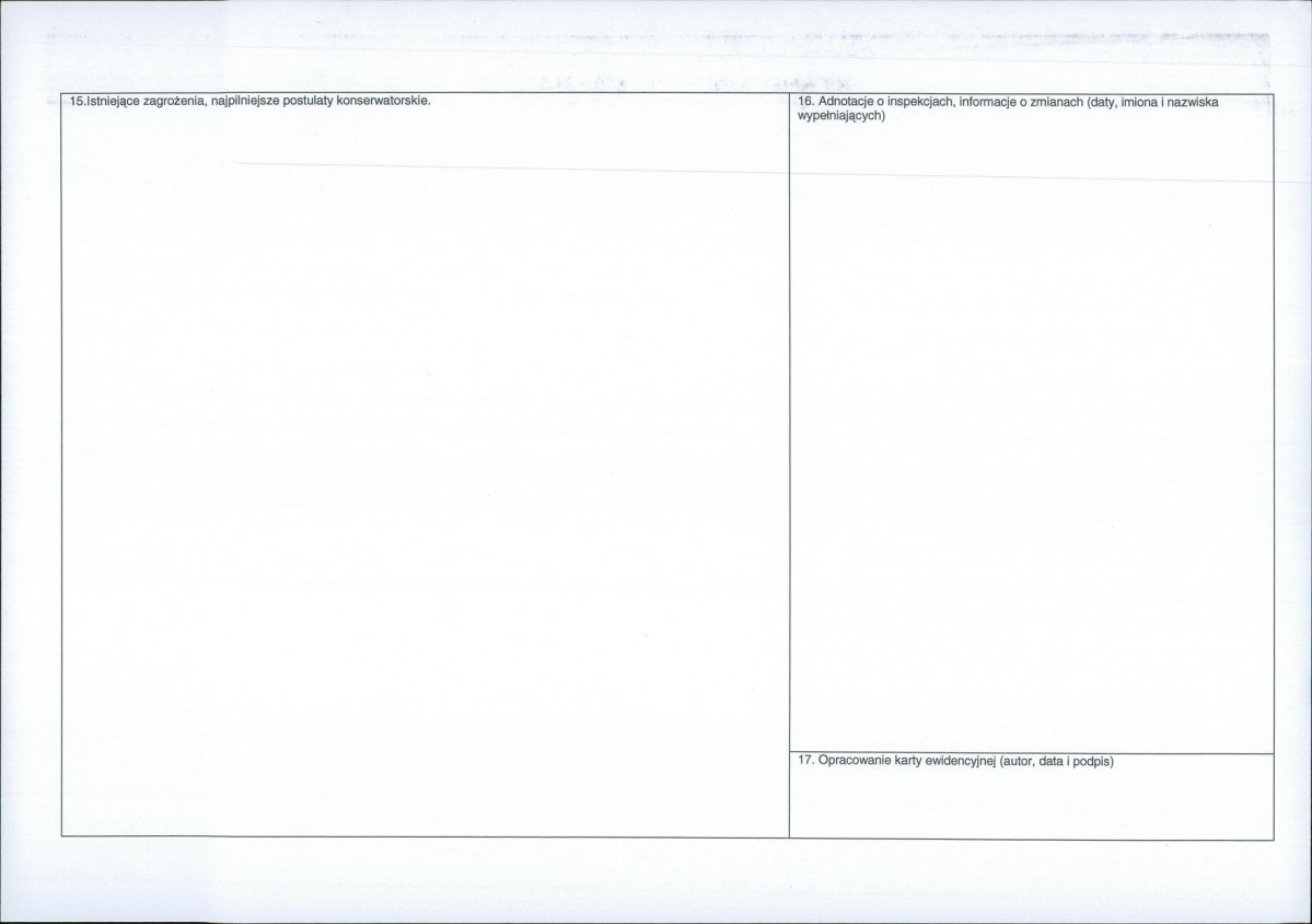 Karta obiektu niewpisanego do rejestru, skan nr 2