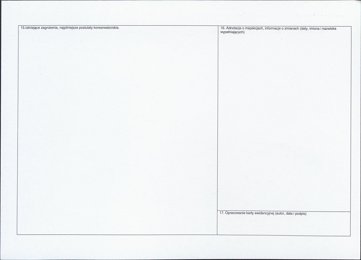 Karta obiektu niewpisanego do rejestru, skan nr 2