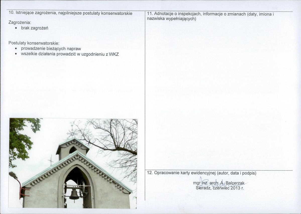 Karta obiektu niewpisanego do rejestru, skan nr 2