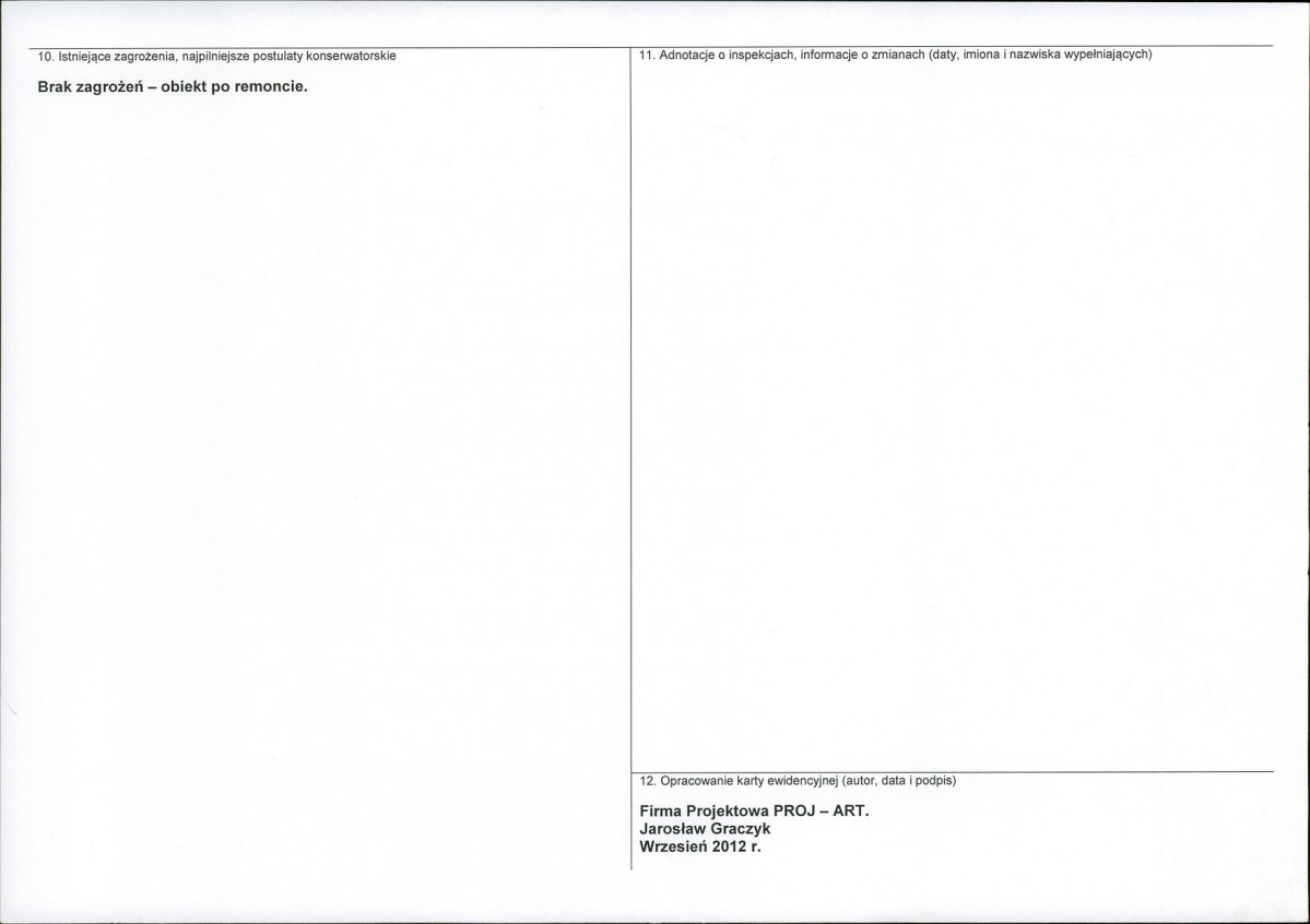 Karta obiektu niewpisanego do rejestru, skan nr 2