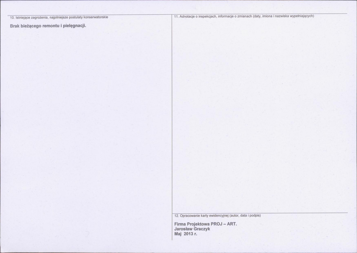 Karta obiektu niewpisanego do rejestru, skan nr 2