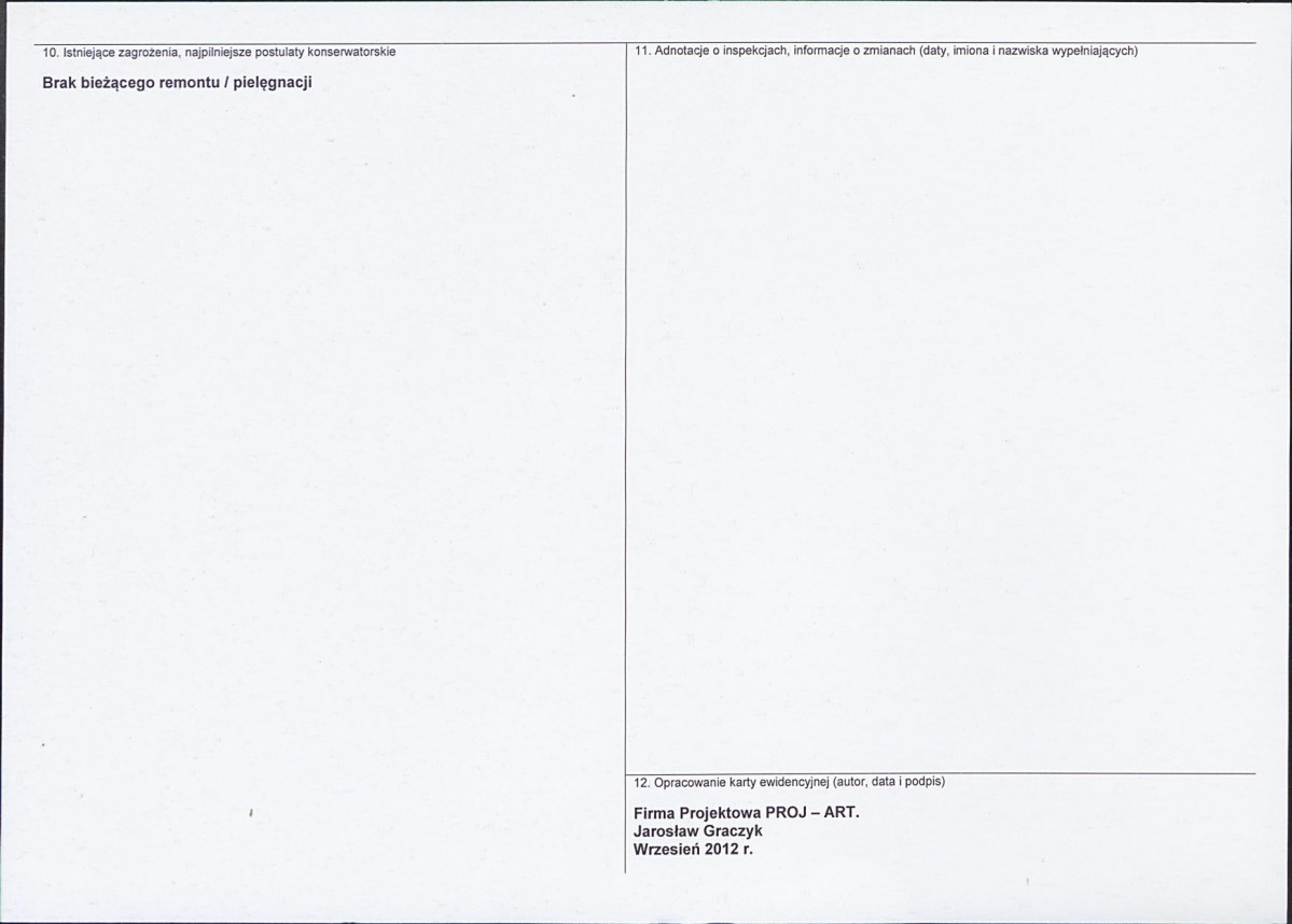 Karta obiektu niewpisanego do rejestru, skan nr 2