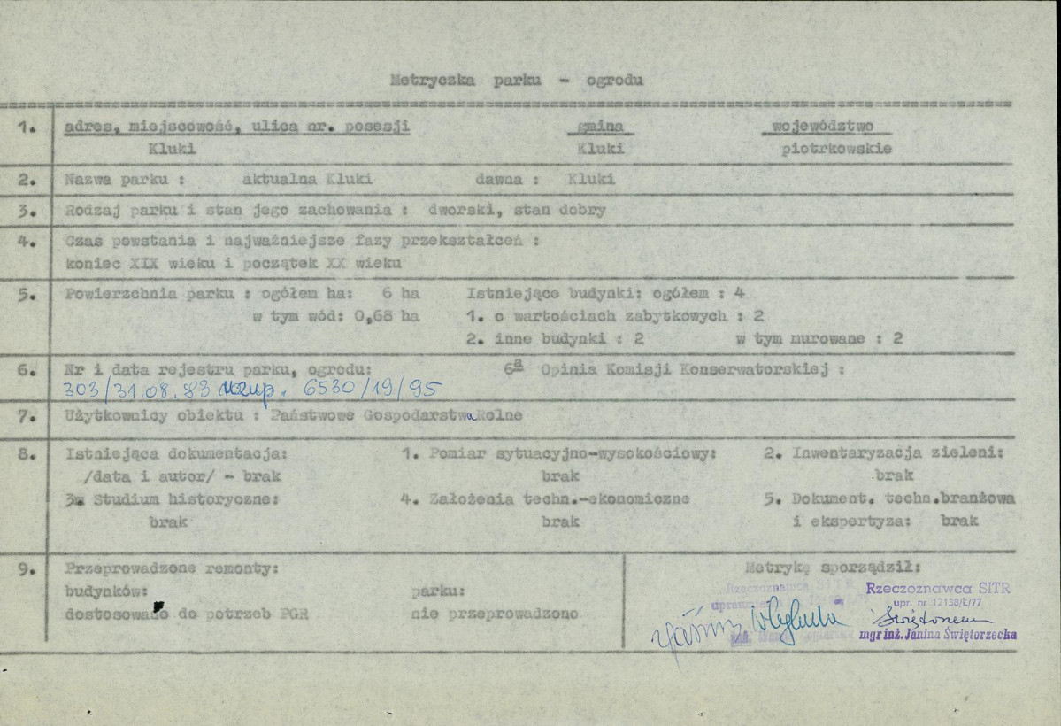 EP - Ewidencja parkowa, skan nr 5