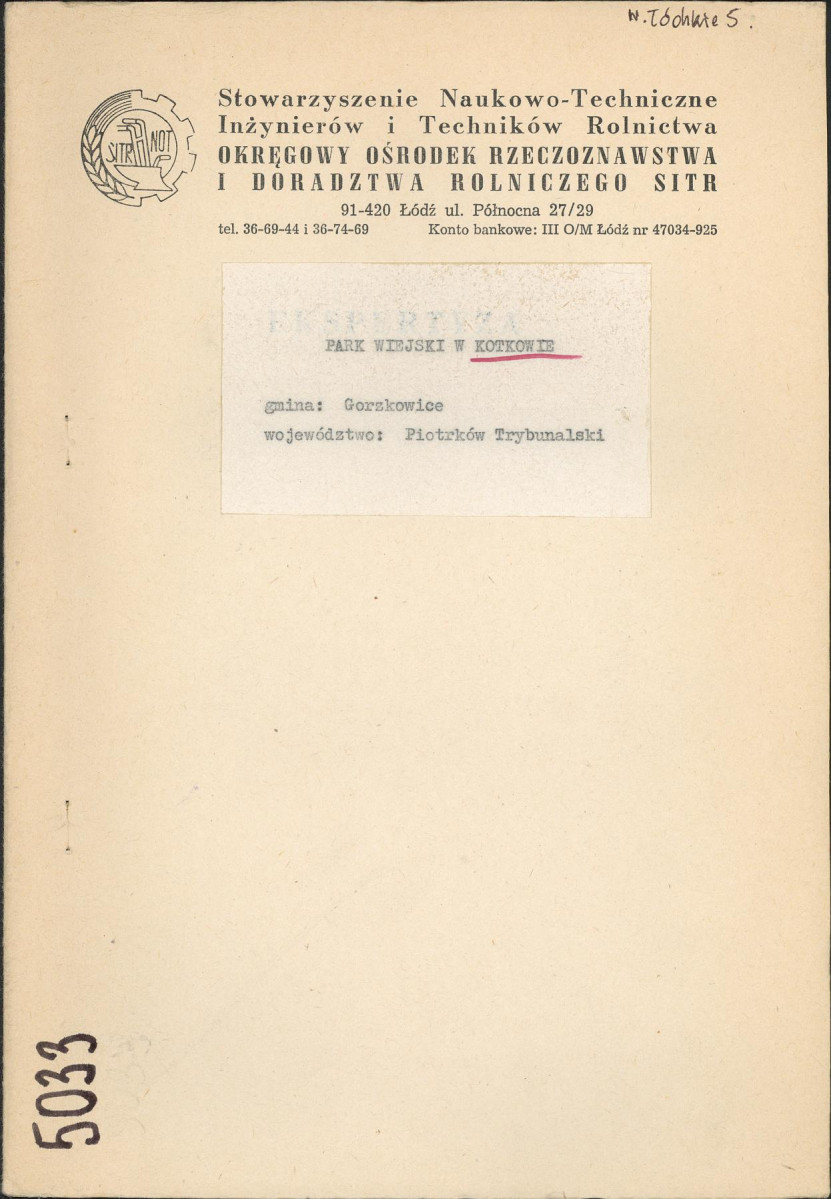 EP - Ewidencja parkowa, skan nr 1