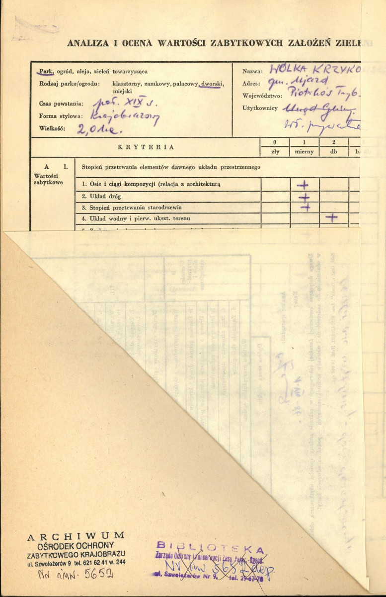 EP - Ewidencja parkowa, skan nr 2