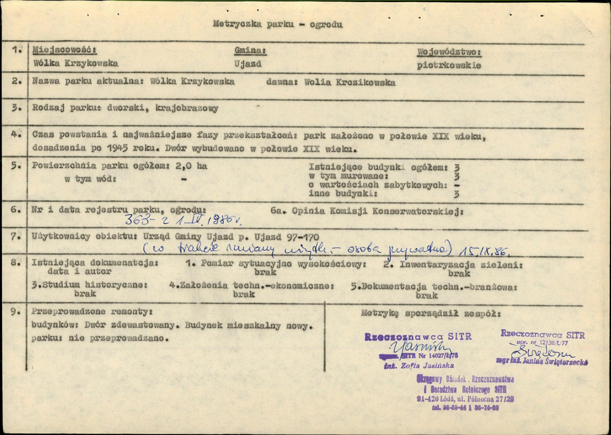 EP - Ewidencja parkowa, skan nr 7