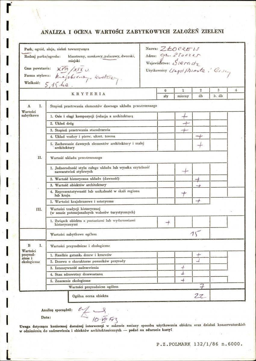 Ewidencja parkowa, skan nr 2