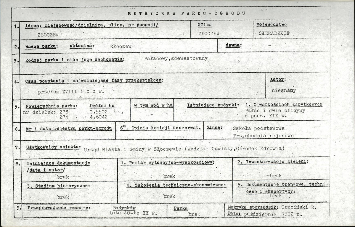 Ewidencja parkowa, skan nr 4