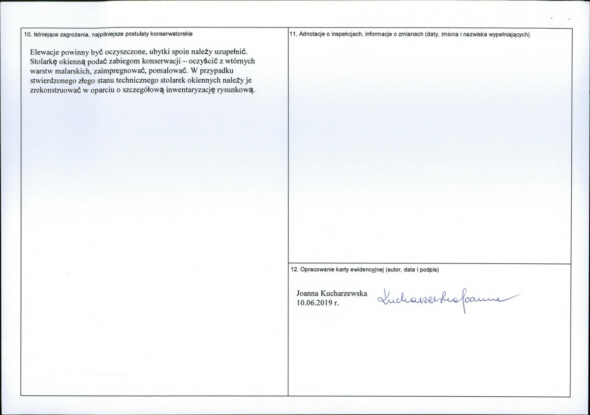 KEZN - Karta obiektu niewpisanego do rejestru, skan nr 2