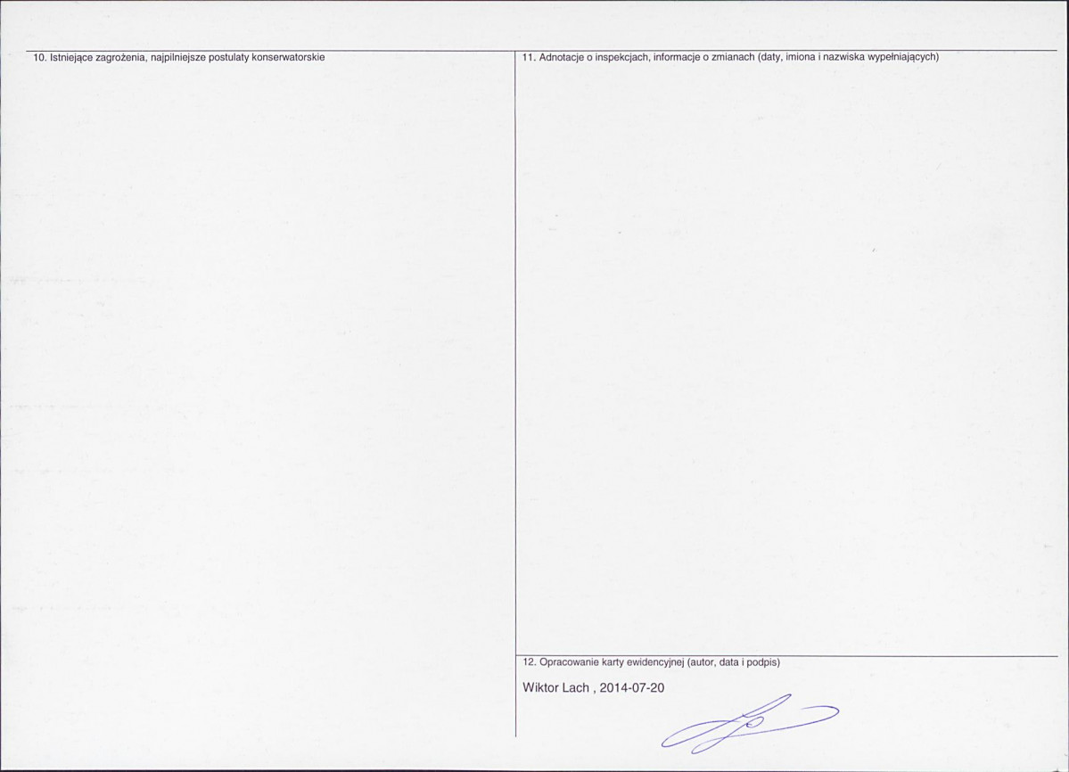 Karta obiektu niewpisanego do rejestru, skan nr 2