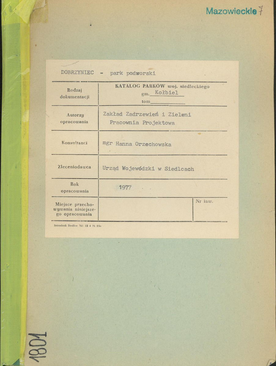 EP - Ewidencja parkowa, skan nr 1