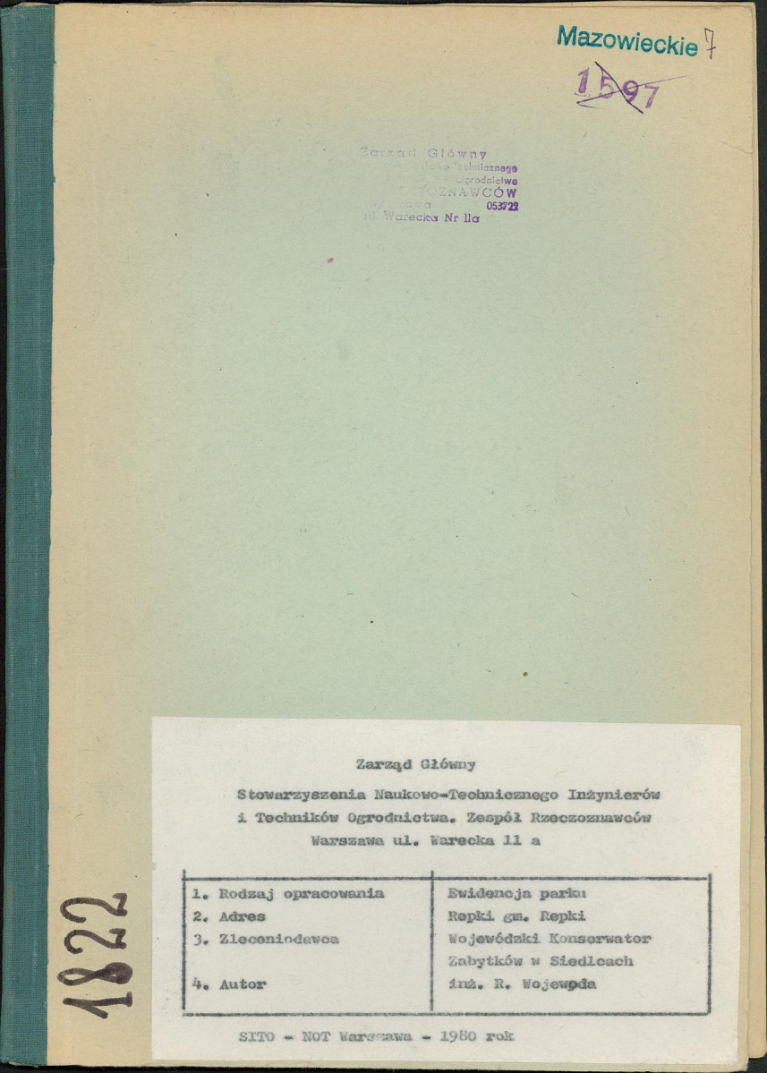 Ewidencja parkowa, skan nr 1