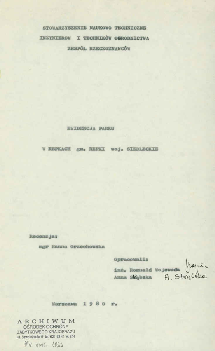 Ewidencja parkowa, skan nr 4