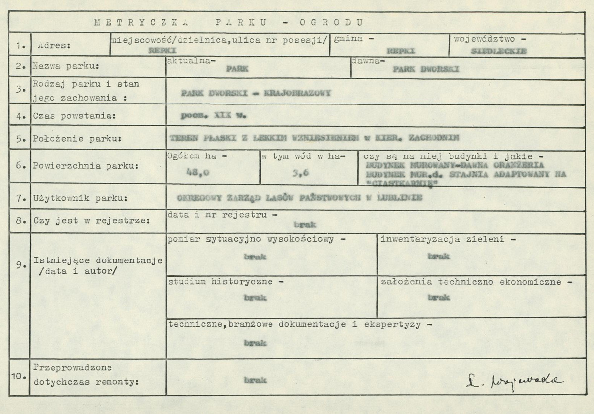 Ewidencja parkowa, skan nr 7