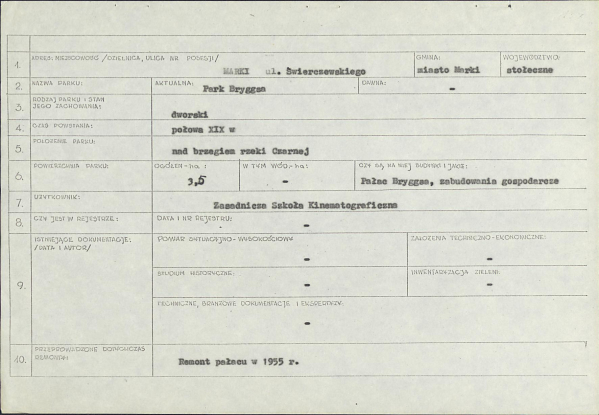 Ewidencja parkowa, skan nr 4
