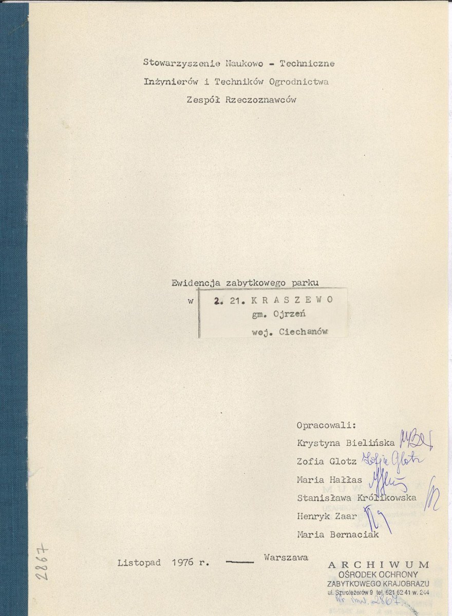 Ewidencja parkowa, skan nr 3