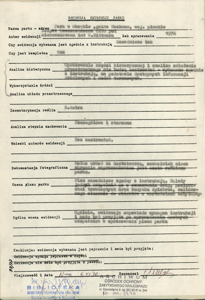 Ewidencja parkowa, skan nr 2