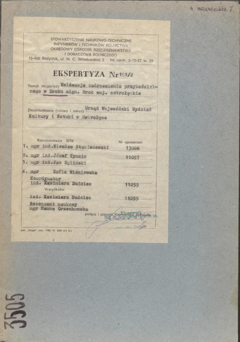 EP - Ewidencja parkowa, skan nr 1