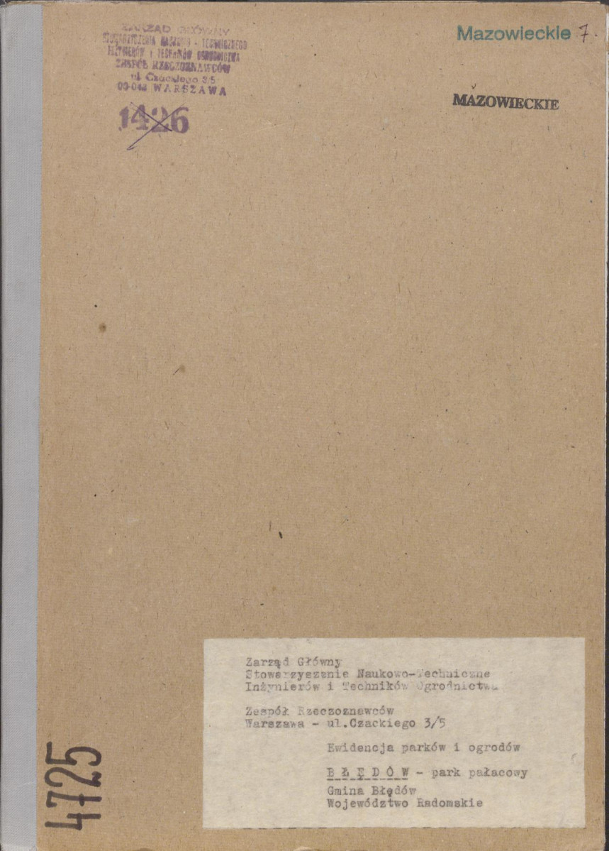 EP - Ewidencja parkowa, skan nr 1