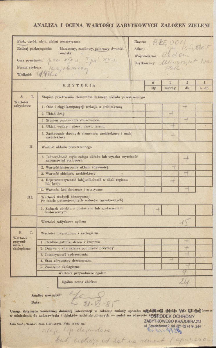 EP - Ewidencja parkowa, skan nr 2