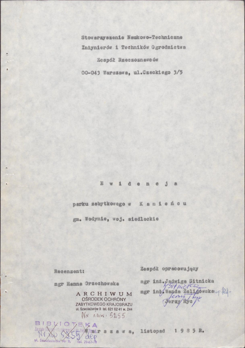 Ewidencja parkowa, skan nr 4