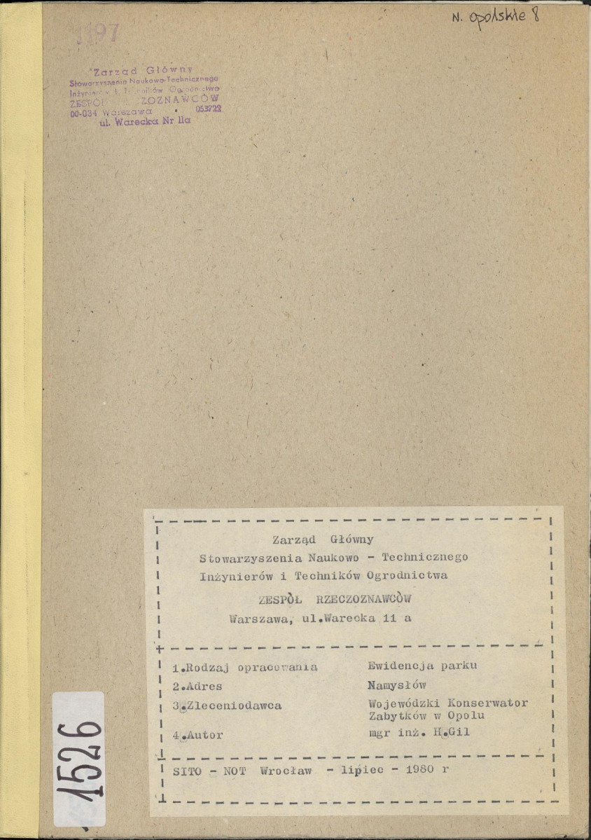 EP - Ewidencja parkowa, skan nr 1