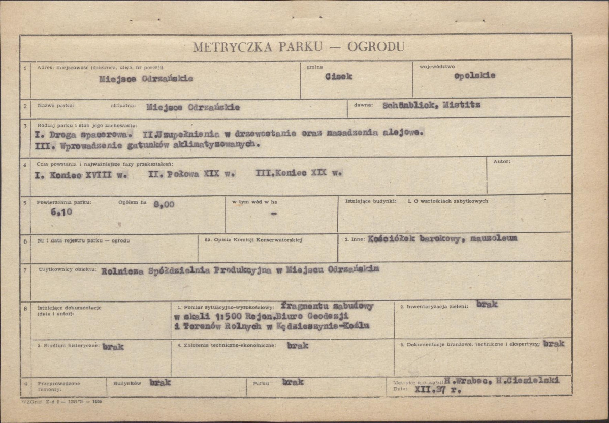 EP - Ewidencja parkowa, skan nr 5