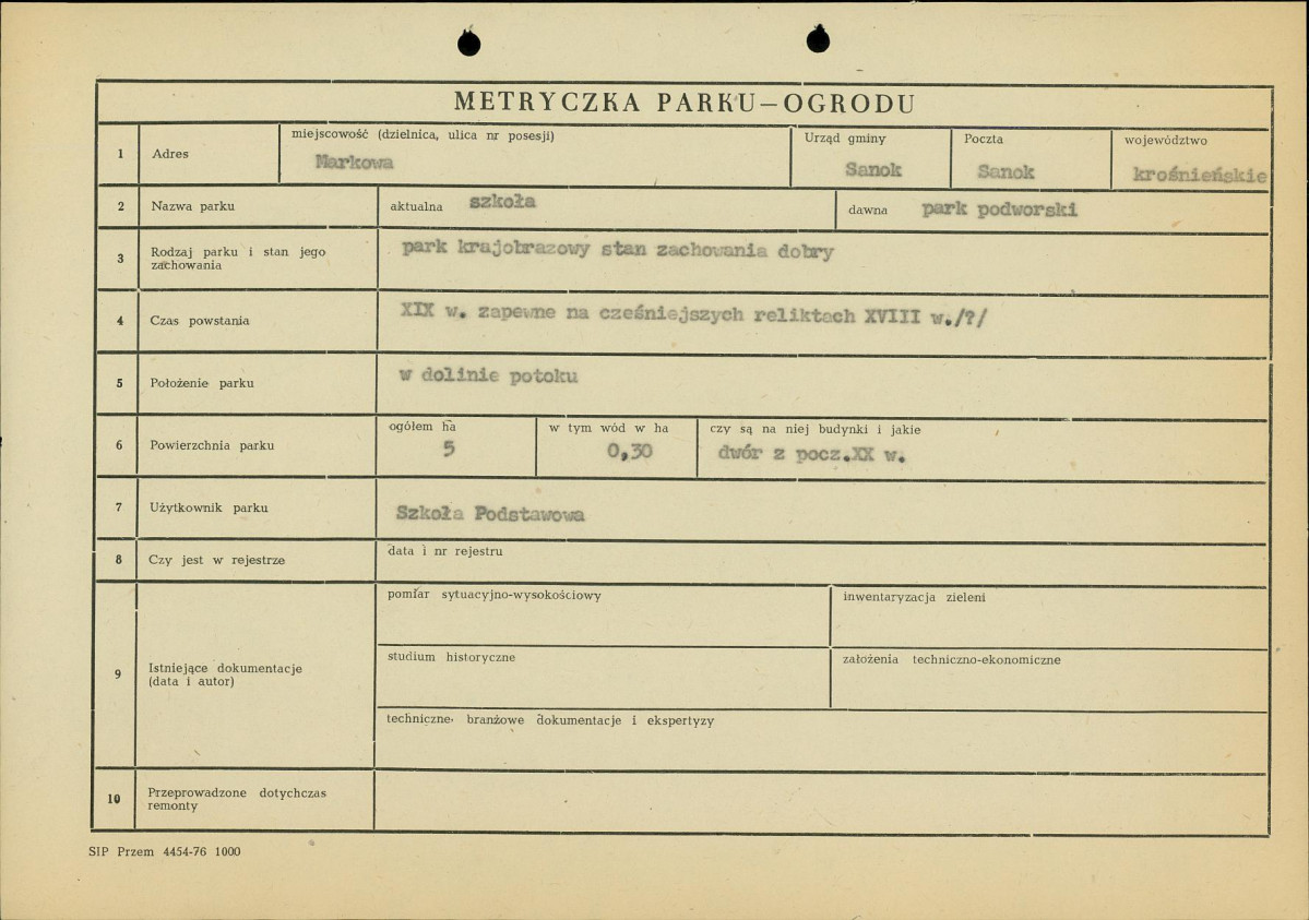 Ewidencja parkowa, skan nr 4