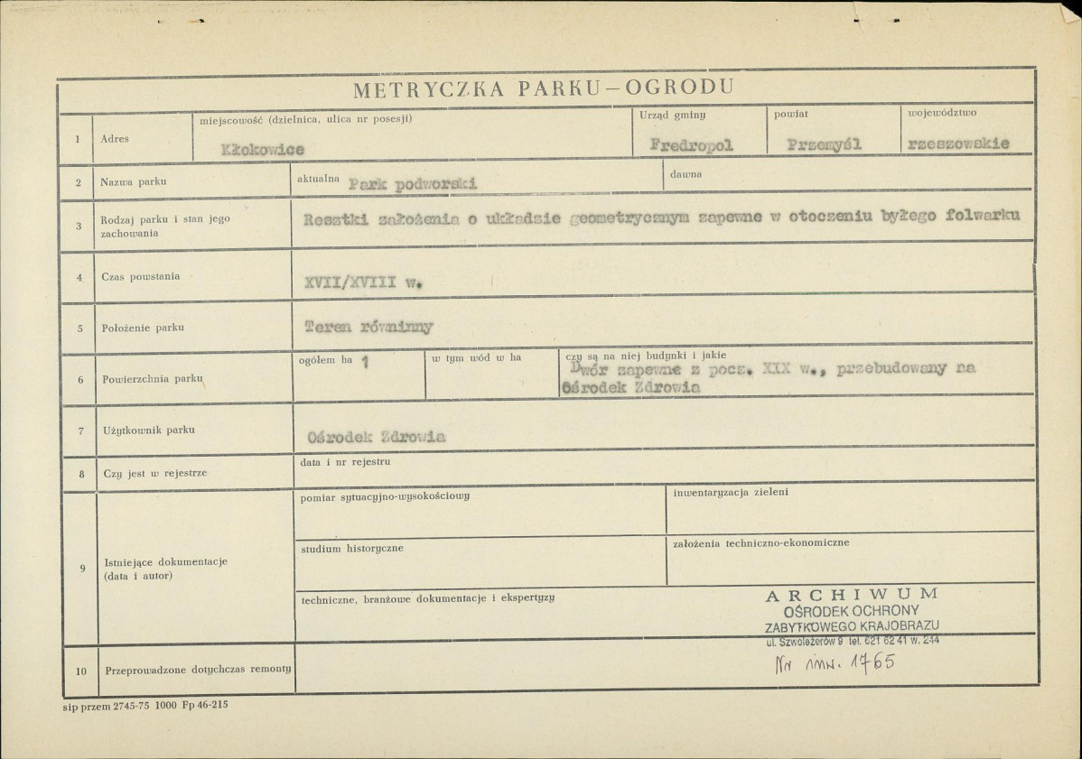 Ewidencja parkowa, skan nr 3