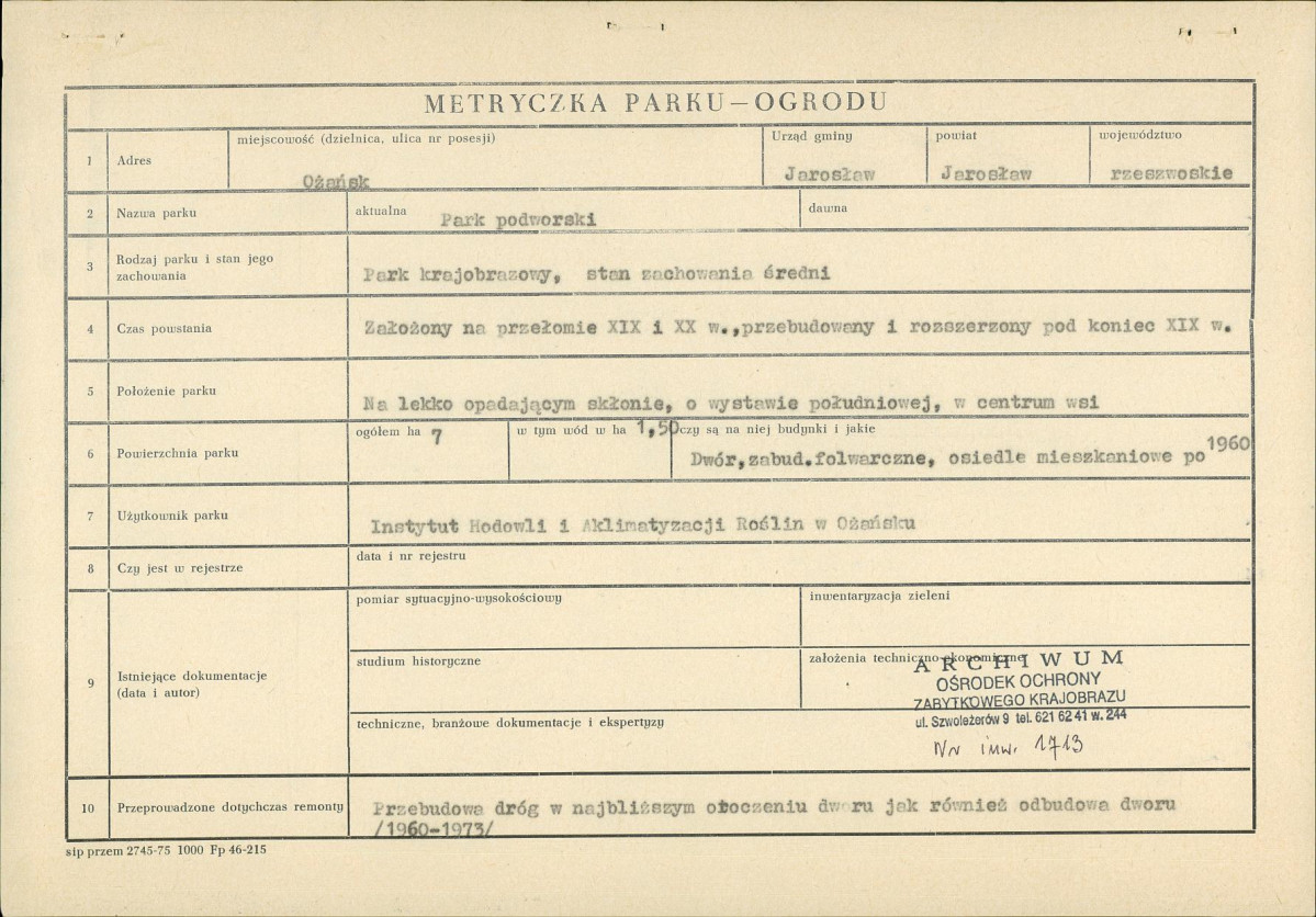 Ewidencja parkowa, skan nr 3