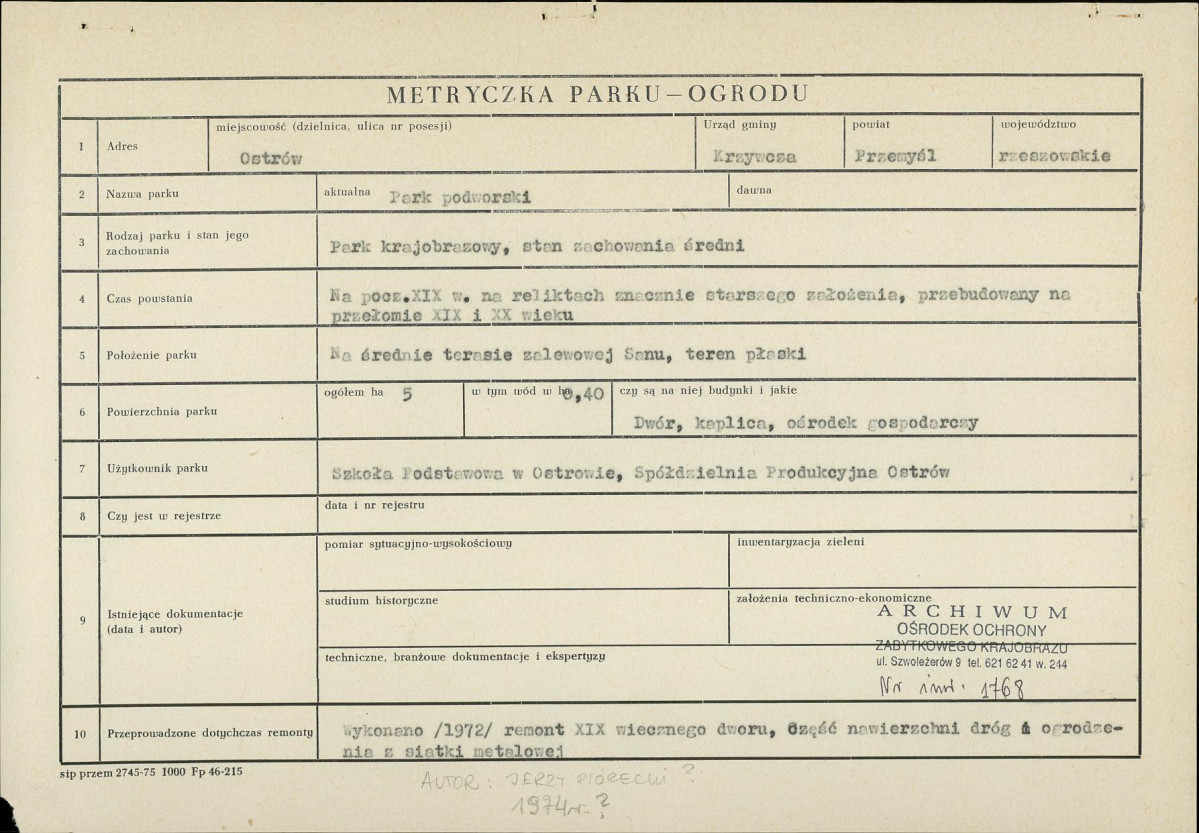 Ewidencja parkowa, skan nr 3
