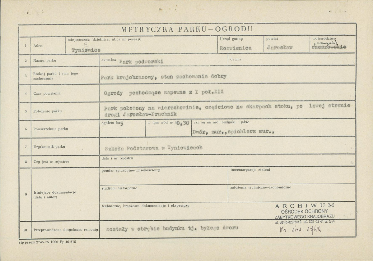 Ewidencja parkowa, skan nr 3