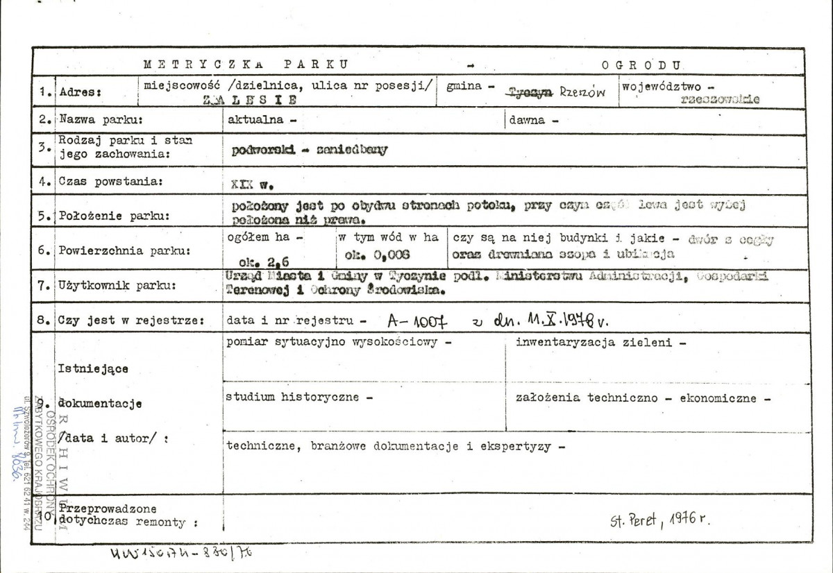 EP - Ewidencja parkowa, skan nr 3