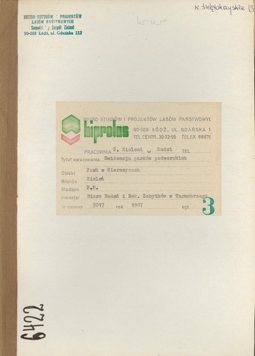 Ewidencja parkowa, skan nr 1