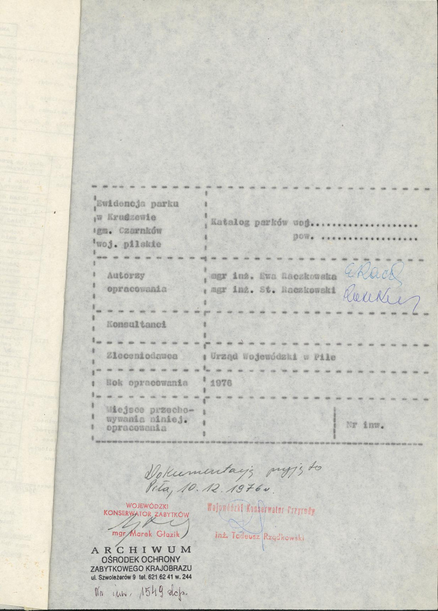 Ewidencja parkowa, skan nr 4
