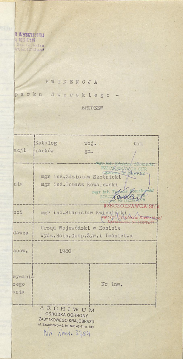 EP - Ewidencja parkowa, skan nr 4