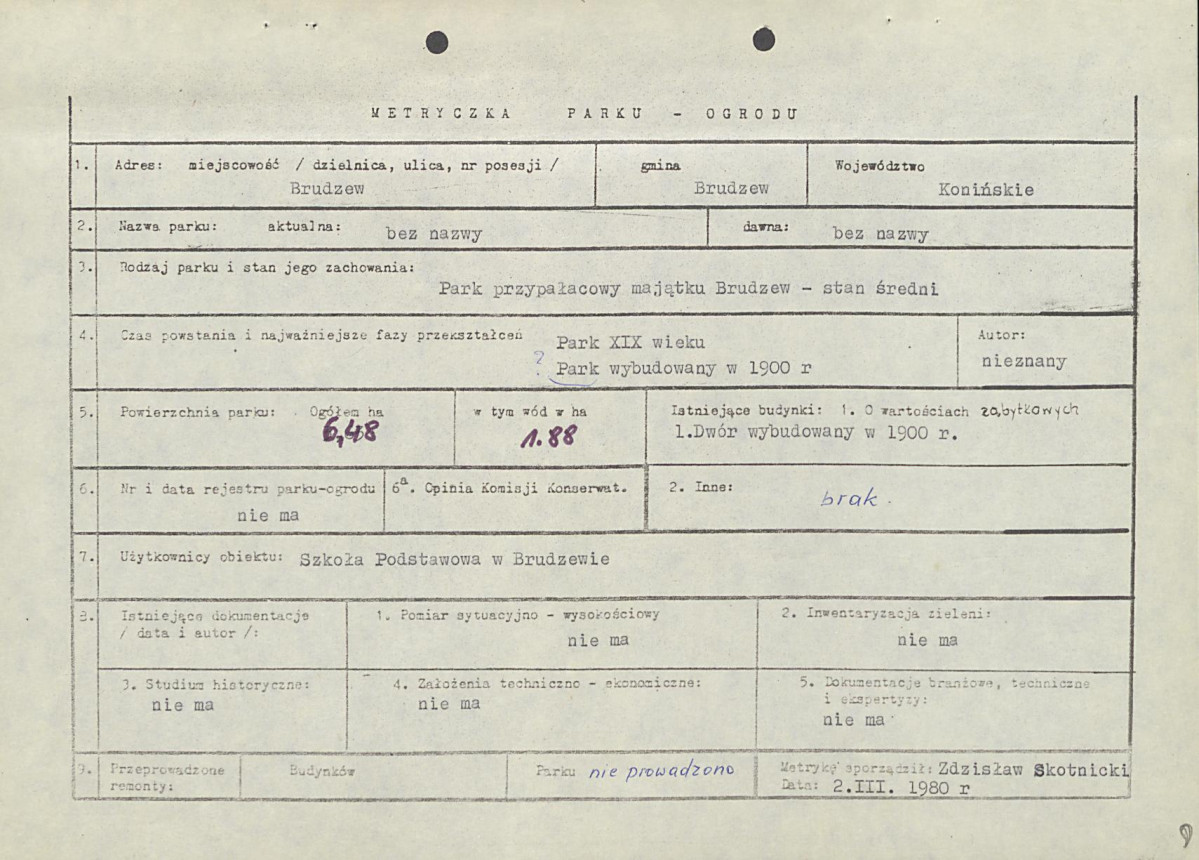 EP - Ewidencja parkowa, skan nr 8