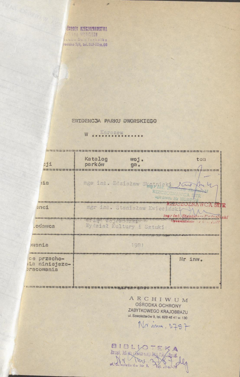 Ewidencja parkowa, skan nr 4