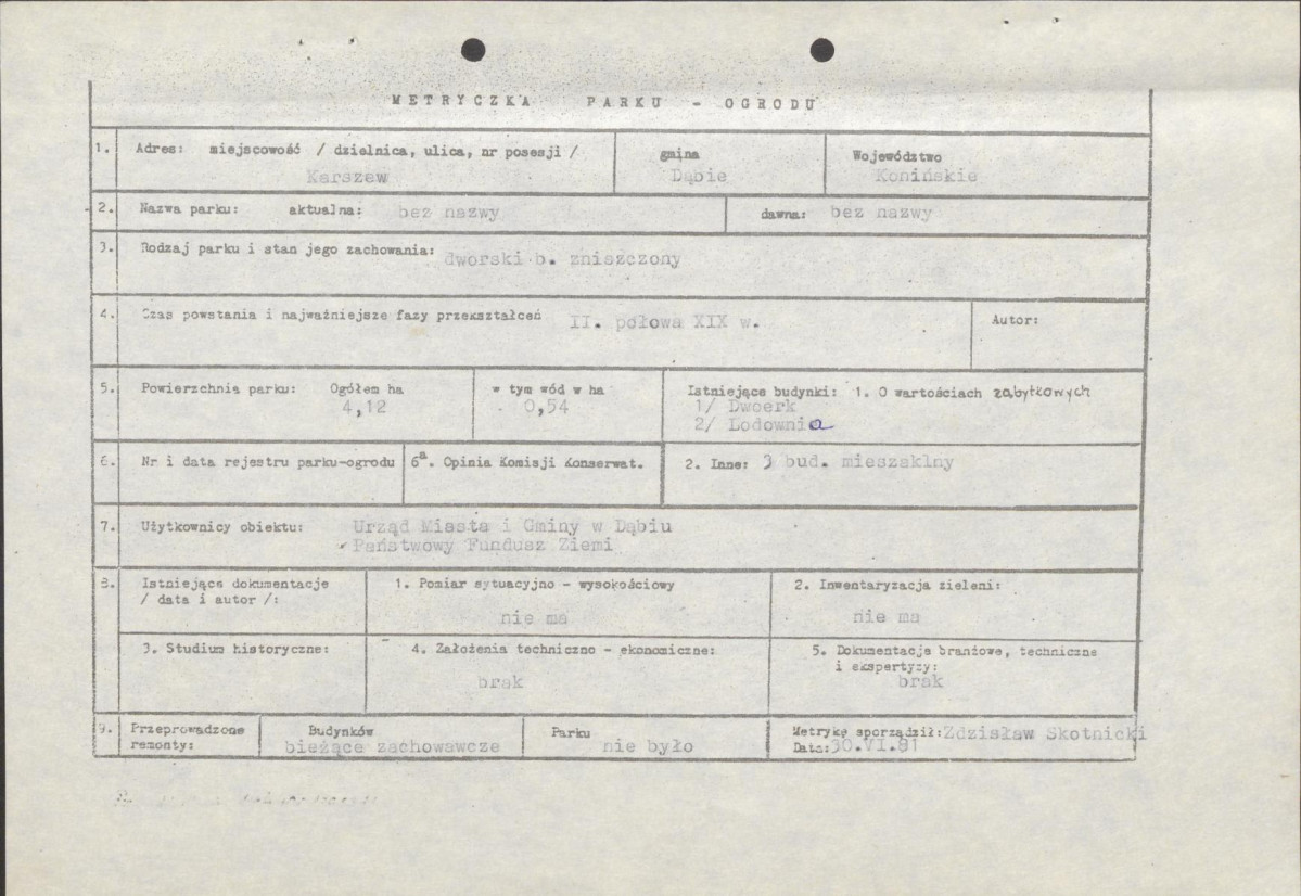 Ewidencja parkowa, skan nr 9